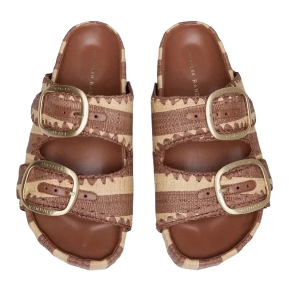 NEW Loeffler Randall Theo Sandals. Brown & Tan Stripe. 7.5. New in box - Picture 2 of 8